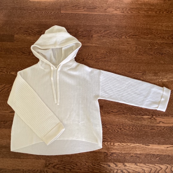 Bella Dahl 100% Cashmere Drawstring Hoodie Sweater Cropped Oversized NWOT - Picture 11 of 15